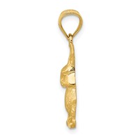 14K Yellow Gold Diamond-cut Rabbit Pendant view 2