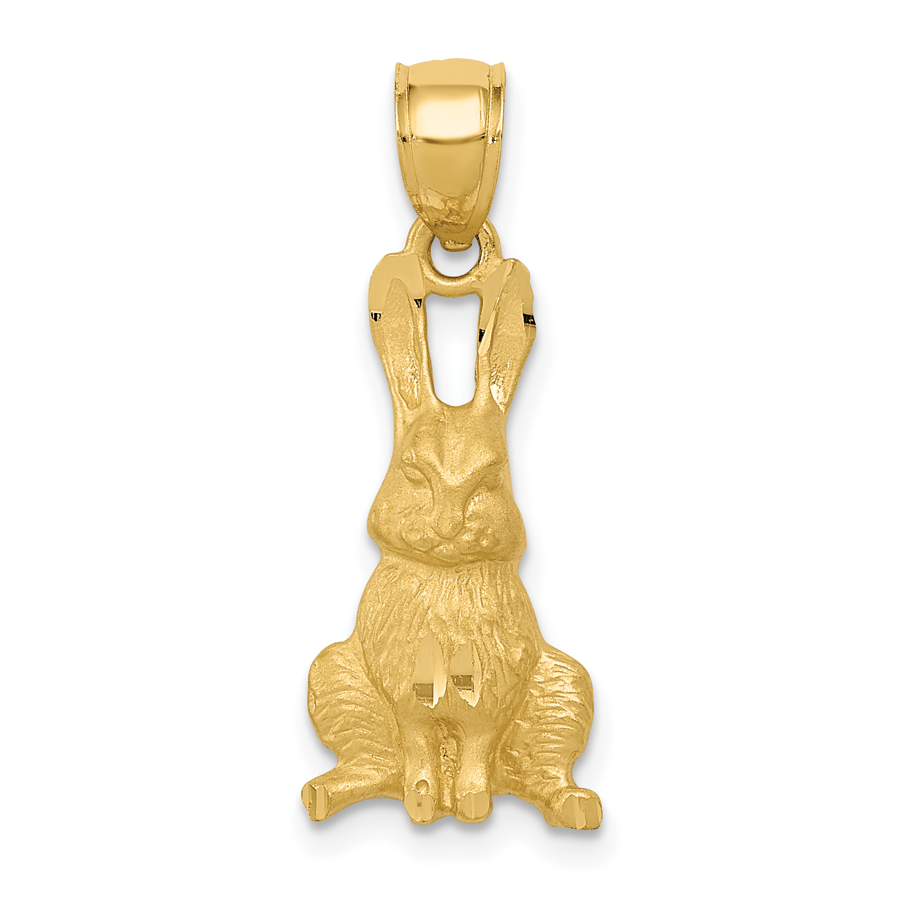 14K Diamond-cut Rabbit Pendant (K3317)