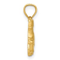 14K Yellow Gold Satin Diamond-cut Pig Pendant view 2