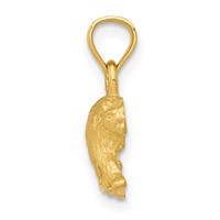 14K Satin Diamond-cut Bear Pendant view 2