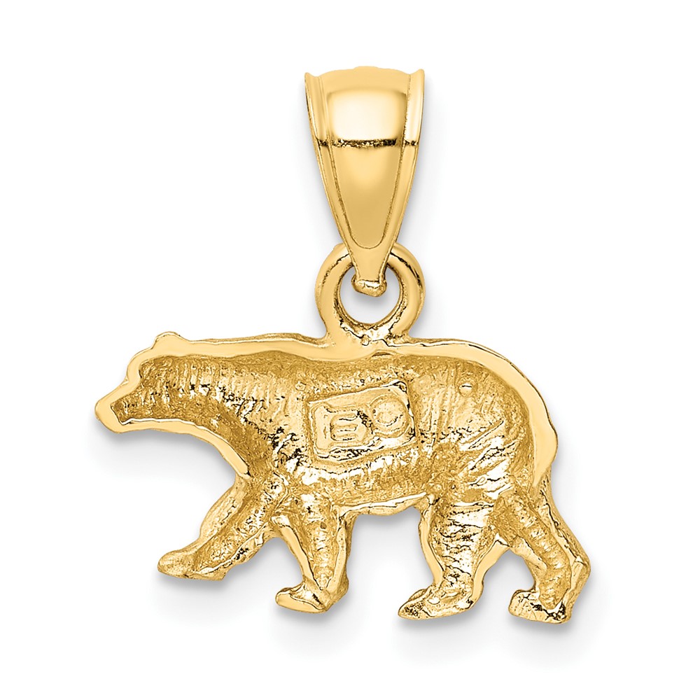 14K Diamond-cut Bear Pendant (K3320)