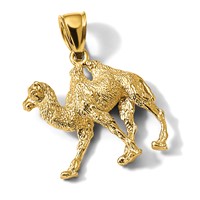 14K Yellow Gold 3-D 2-Hump Camel Pendant view 5