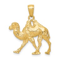 14K Yellow Gold 3-D 2-Hump Camel Pendant view 1
