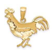 14K Yellow Gold Rooster Pendant view 4