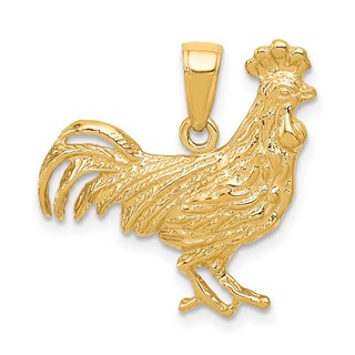 Gold Polished Rooster Pendants