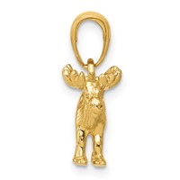 14K Yellow Gold 3-D Moose Pendant view 2
