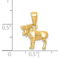 14K Yellow Gold 3-D Moose Pendant view 4