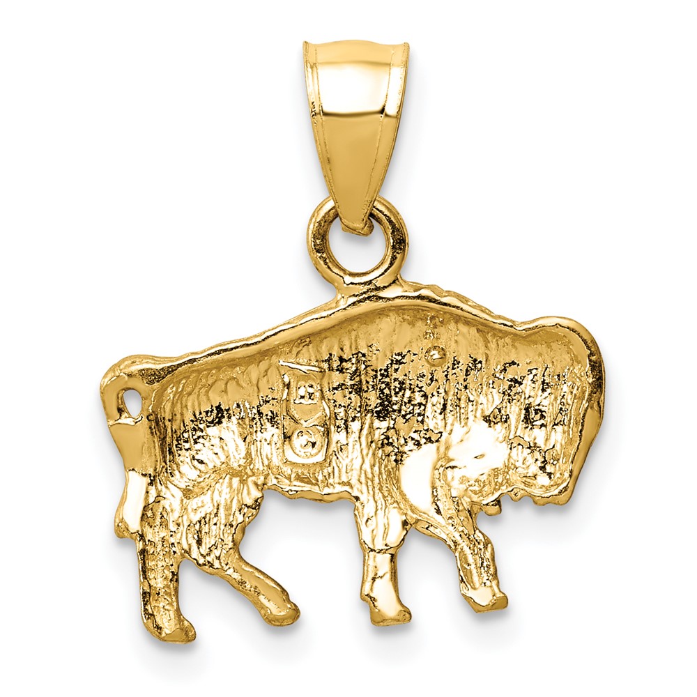 14K Diamond-cut Buffalo Pendant (K3329)