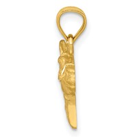 14K Yellow Gold Satin Diamond-cut Horse Head Pendant view 2