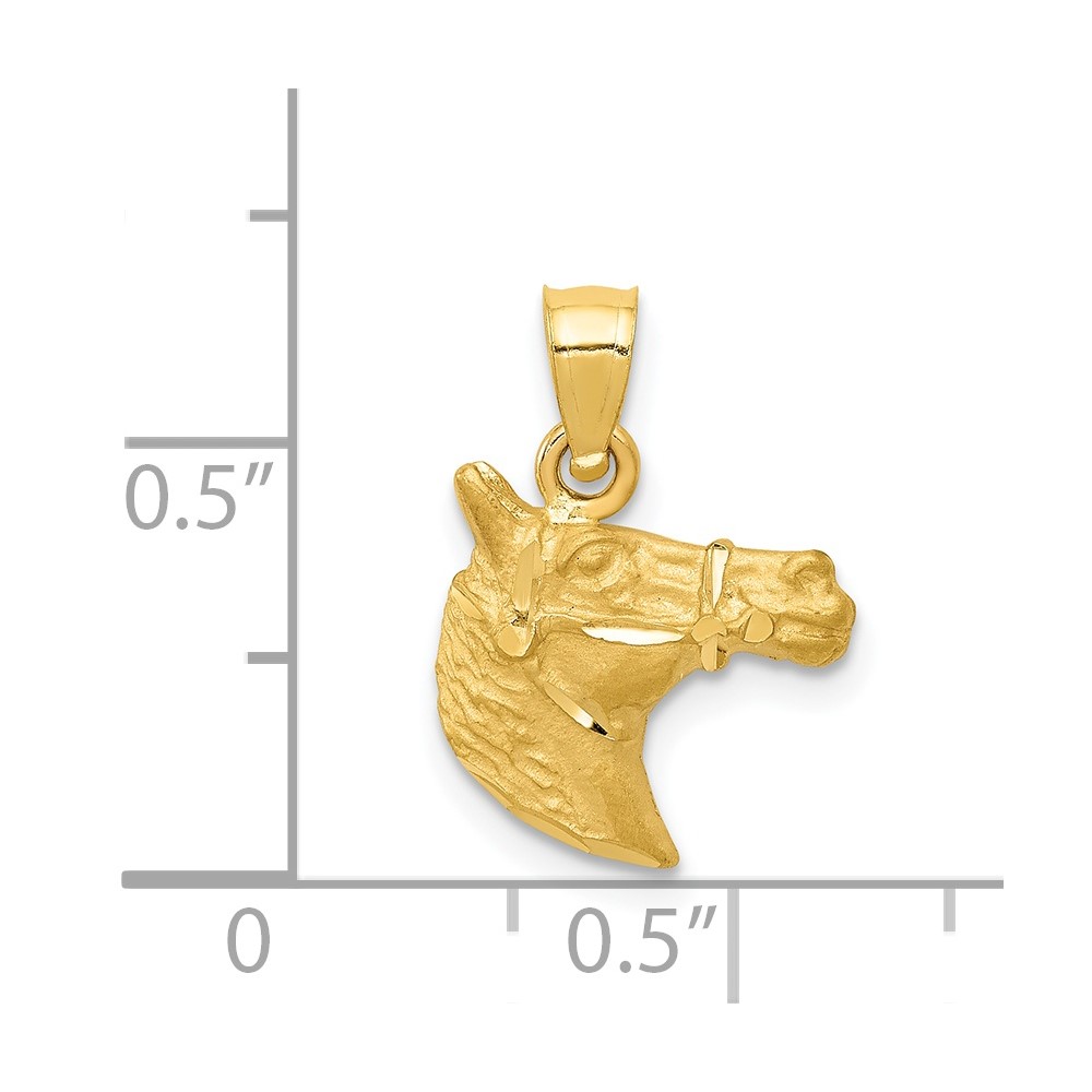 14K Diamond-cut Horse Pendant (K3336)