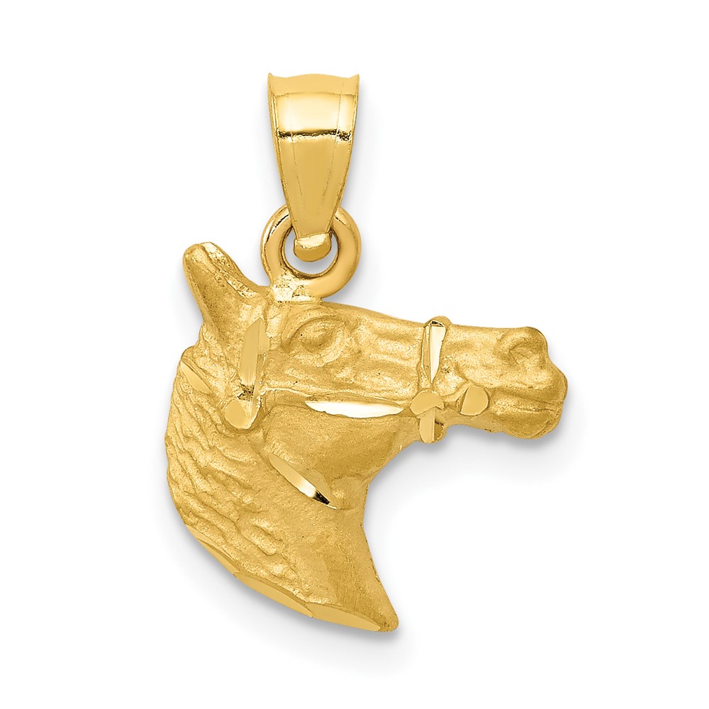 14K Diamond-cut Horse Pendant (K3336)