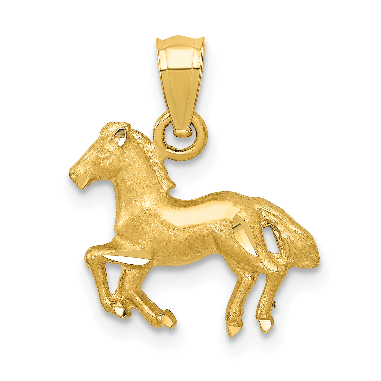 14K Diamond-cut Horse Pendant (K3337)