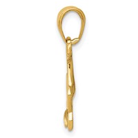 14K Yellow Gold Jumping Horse Pendant view 2