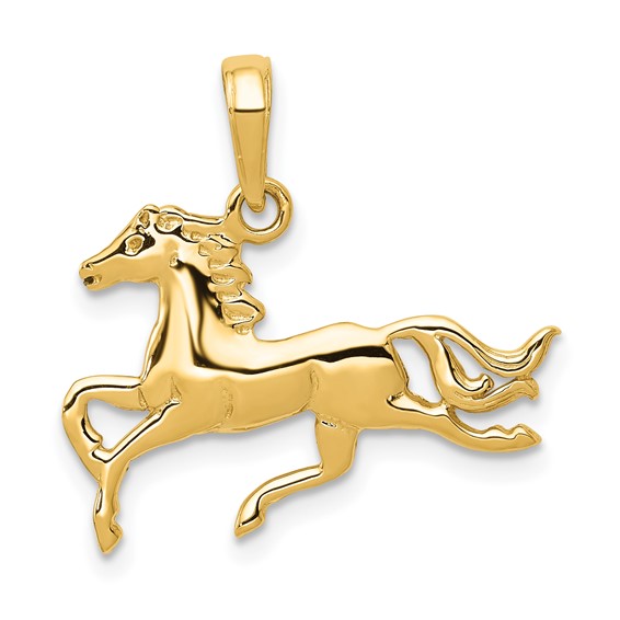 Gold Polished Horse Pendants