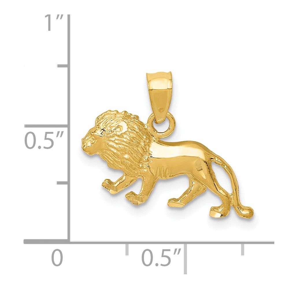 14K Diamond-cut Lion Pendant (K3345)