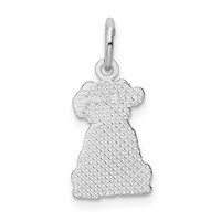 14K White Gold Puppy Charm view 3