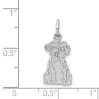 14K White Gold Puppy Charm view 4