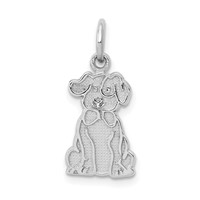 14K White Gold Puppy Charm view 1