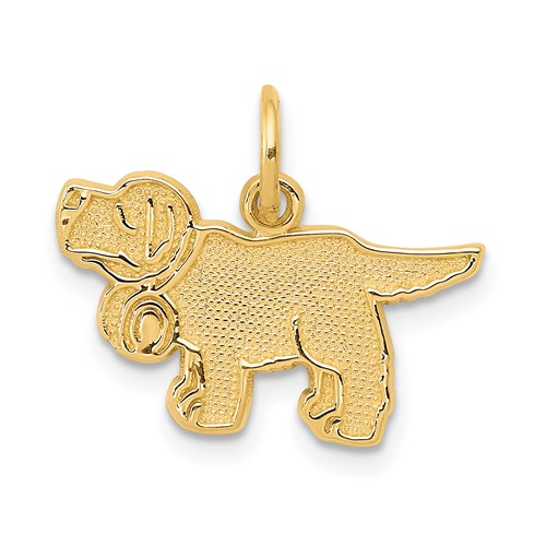 14K Yellow Gold Saint Bernard Dog Charm