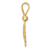 14K Yellow Gold Textured Pit Bull Dog Pendant view 2