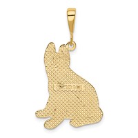 14K Textured German Shepherd Dog Pendant view 3