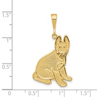 14K Textured German Shepherd Dog Pendant view 4
