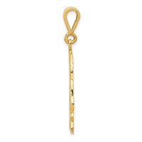 14K Yellow Gold Textured Beagle Dog Pendant view 2