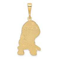 14K Yellow Gold Textured Beagle Dog Pendant view 3
