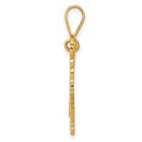 14K Yellow Gold Textured Golden Retriever Dog Pendant view 2