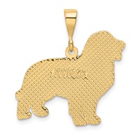 14K Yellow Gold Textured Golden Retriever Dog Pendant view 3