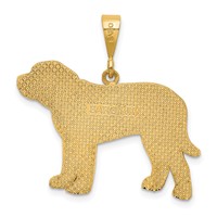 14K Textured Mastiff Dog Pendant view 3