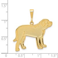 14K Textured Mastiff Dog Pendant view 4