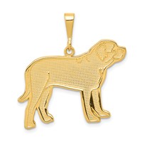14K Textured Mastiff Dog Pendant view 1