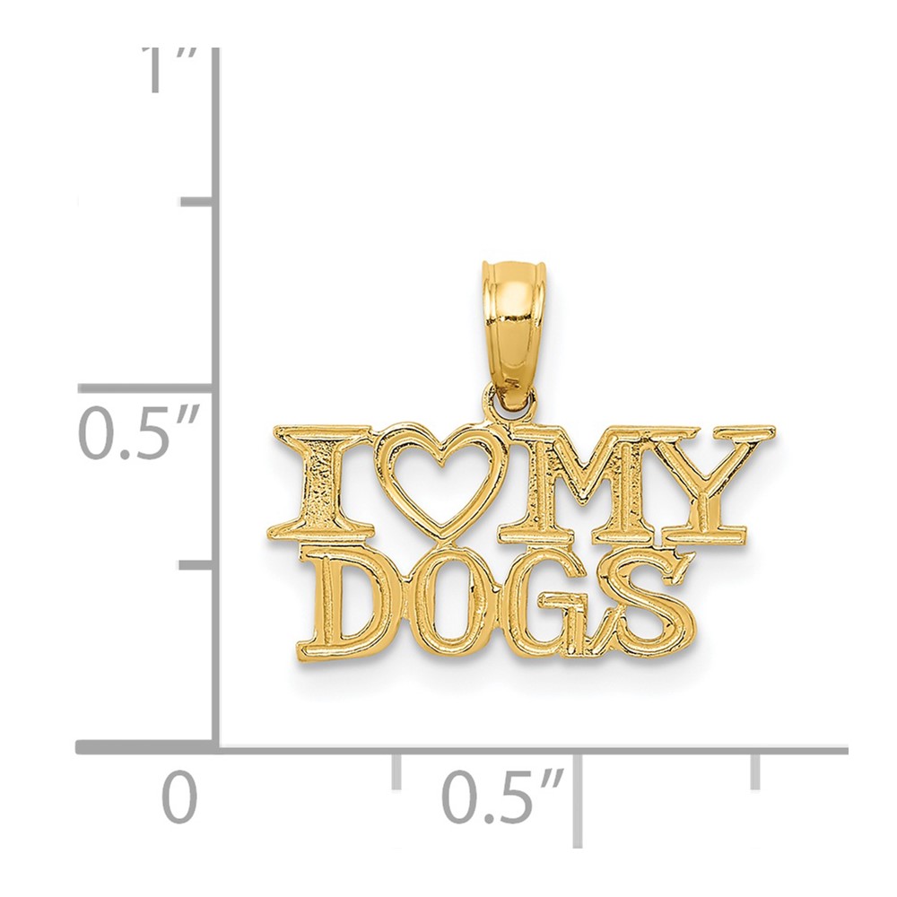 14k I HEART MY DOGS Pendant (K3422)