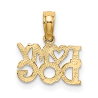 14K Yellow Gold I Heart MY Dog Charm view 4