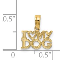 14K Yellow Gold I Heart MY Dog Charm view 3