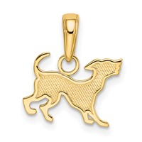 14K Yellow Gold Dog Pendant view 3