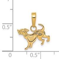14K Yellow Gold Dog Pendant view 4