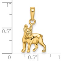 14K Yellow Gold Boston Terrier Dog Pendant view 3