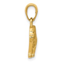 14K Yellow Gold Bulldog Pendant view 2