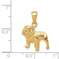 14K Yellow Gold Bulldog Pendant view 4
