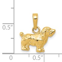 14K Yellow Gold Cocker Spaniel Dog Pendant view 4
