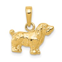 14K Yellow Gold Cocker Spaniel Dog Pendant view 1