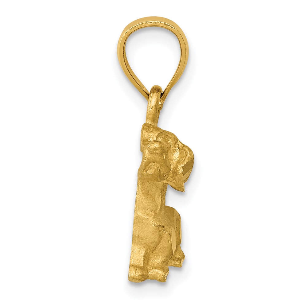 14K Diamond-cut Dachshund Pendant (K3428)