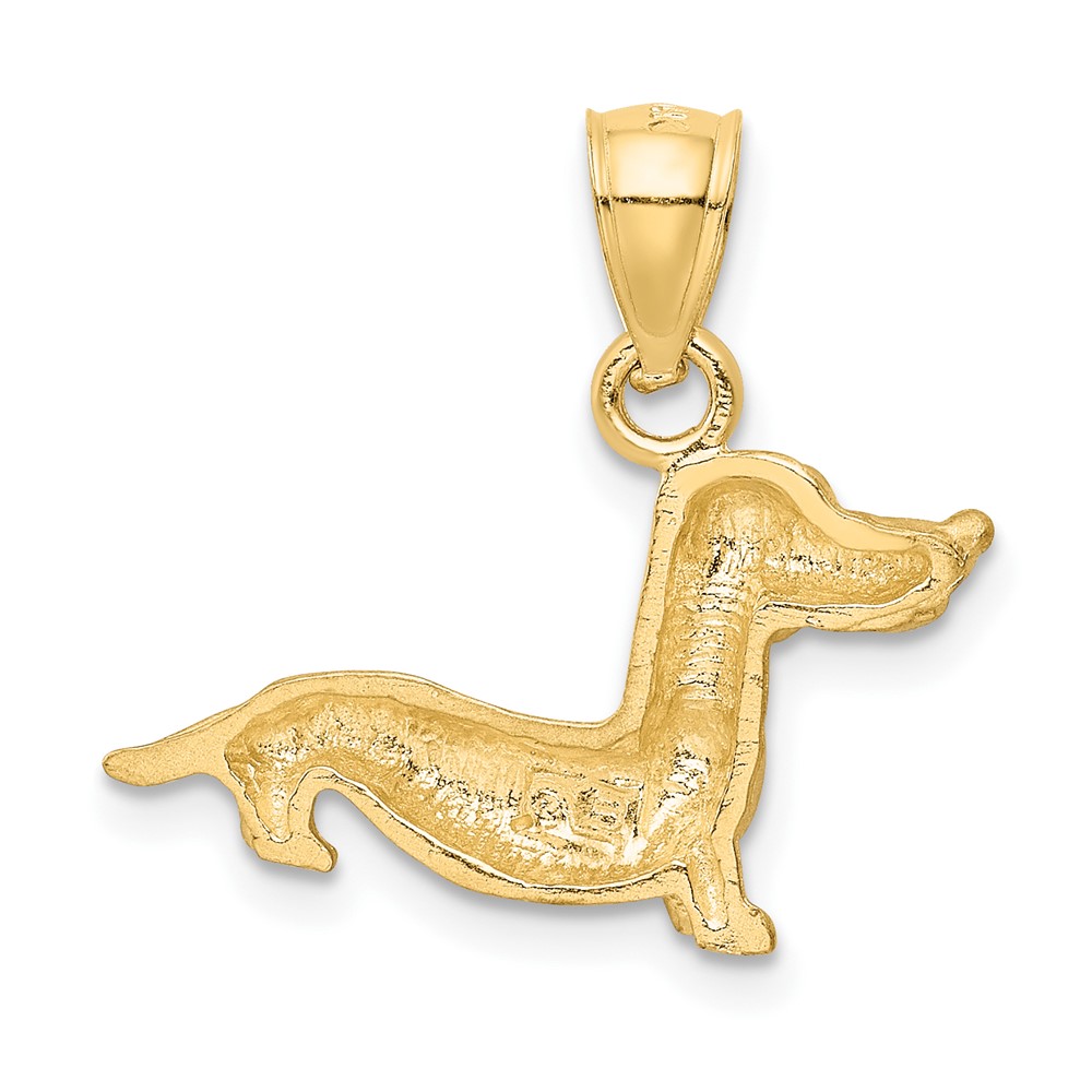 14K Diamond-cut Dachshund Pendant (K3428)