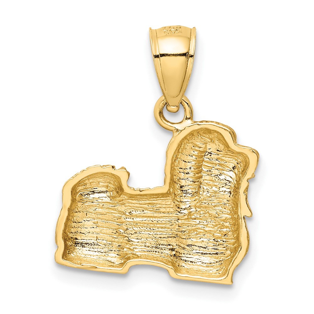 14K Diamond-cut Shih Tzu Pendant (K3433)