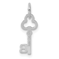 14K White Gold Key Letter B Initial Charm view 3
