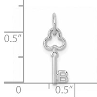 14K White Gold Key Letter B Initial Charm view 4