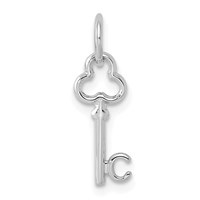 14K White Gold Key Letter C Initial Charm view 1