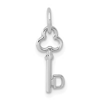 14K White Gold Key Letter D Initial Charm view 1
